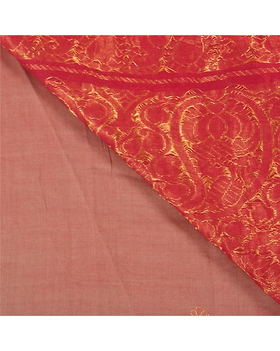 Sanskriti Vintage Brown Sarees Cotton Silk Woven Zari Premium Zari Sari Fabric, PS-58299-Shade Of Brown &amp; Dark Red-Zari Work-Cotton Silk-2