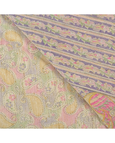Sanskriti Vintage Blue Sarees Cotton Printed Premium Sari Craft 5 Yard Fabric, PS-58303-Blue &amp; Ivory-Printed Work-Cotton-2