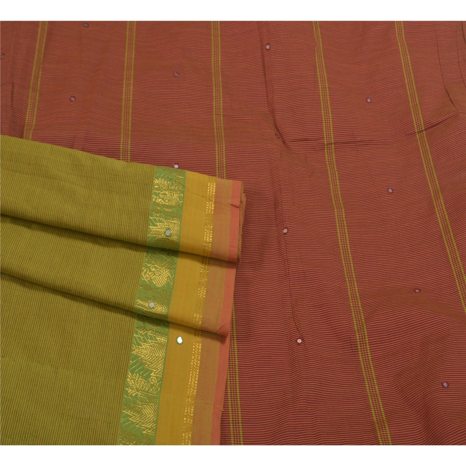 Sanskriti Vintage Green Indian Sarees Art Silk Woven Ilkal Premium Sari Fabric, PS-58393-Green &amp; Dark Red-Woven Work-Art (Artificial) Silk-7