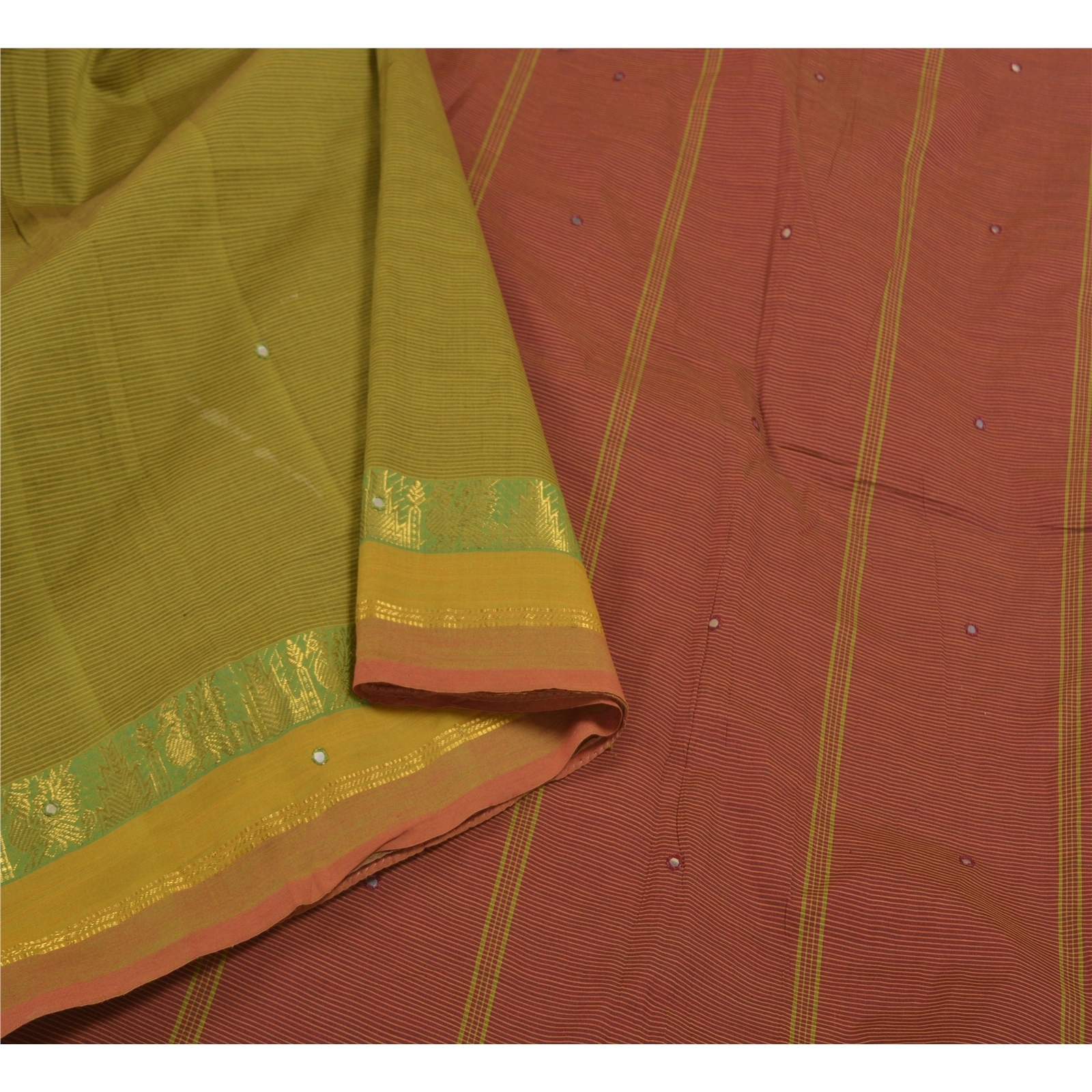 Sanskriti Vintage Green Indian Sarees Art Silk Woven Ilkal Premium Sari Fabric, PS-58393-Green &amp; Dark Red-Woven Work-Art (Artificial) Silk-9