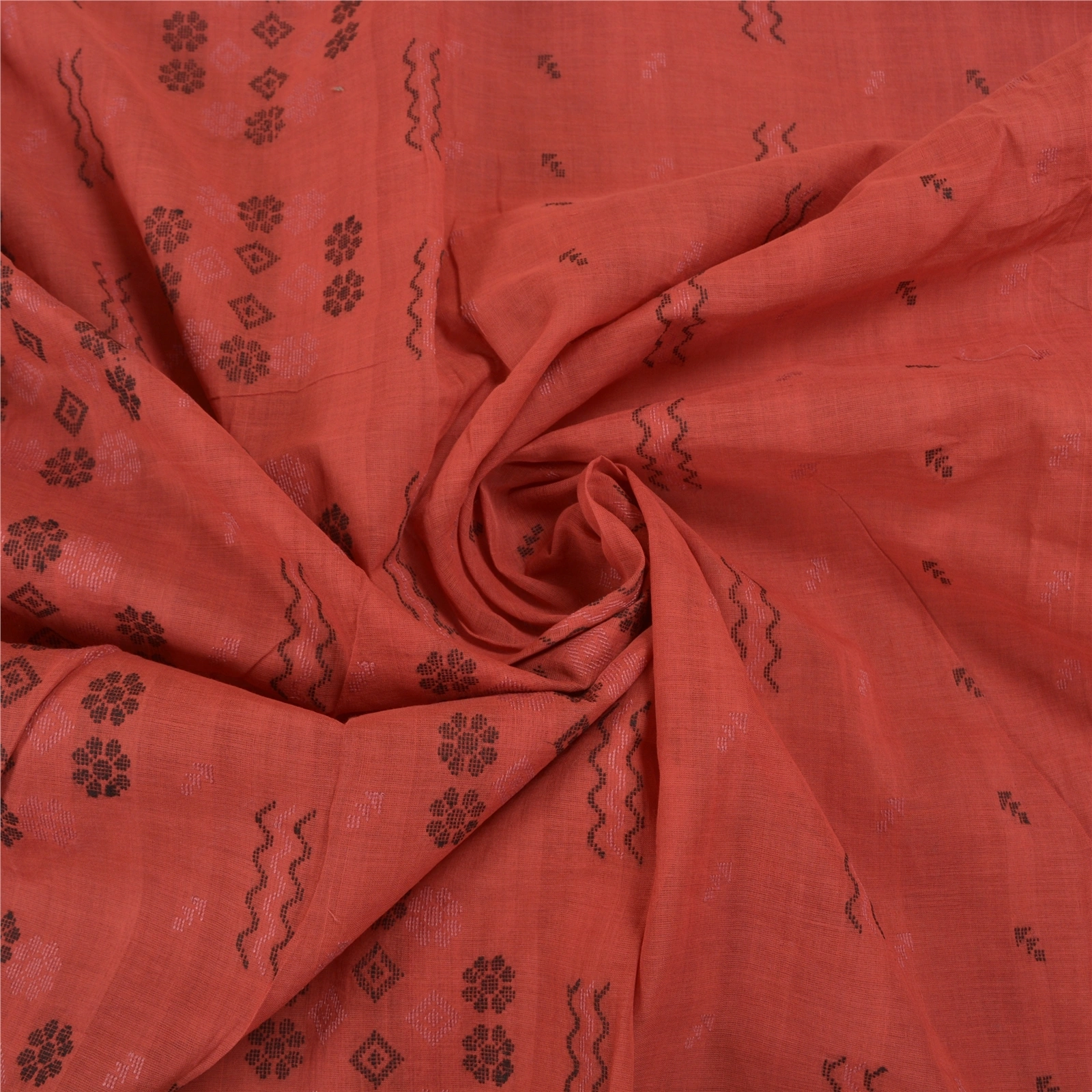 Sanskriti Vintage Scarlet Sarees Pure Cotton Hand-Woven Tant Premium Sari Fabric, PS-58447-Shade Of Scarlet-Hand-Woven Work-100% Pure Cotton-6