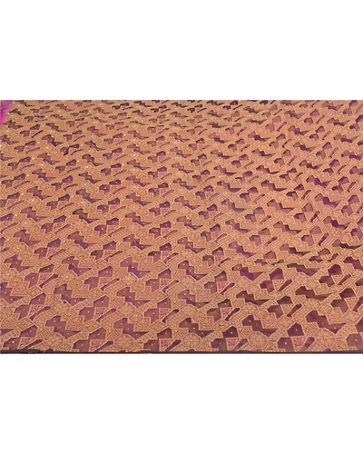 Sanskriti Vintage Purple Sarees Pure Organza Silk Hand Beaded Woven Sari Fabric, PS-58539-Purple-Woven Work-100% Pure Organza Silk-3
