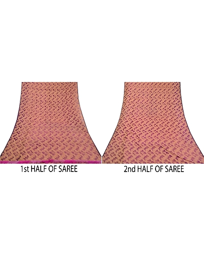 Sanskriti Vintage Purple Sarees Pure Organza Silk Hand Beaded Woven Sari Fabric, PS-58539-Purple-Woven Work-100% Pure Organza Silk-5