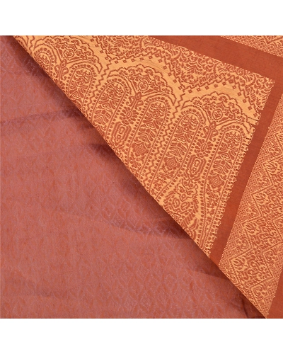 Sanskriti Vintage Brown Sarees Pure Silk Hand-Woven Premium Sari Craft Fabric, PS-58567-Shade Of Brown-Woven Work-100% Pure Silk-2
