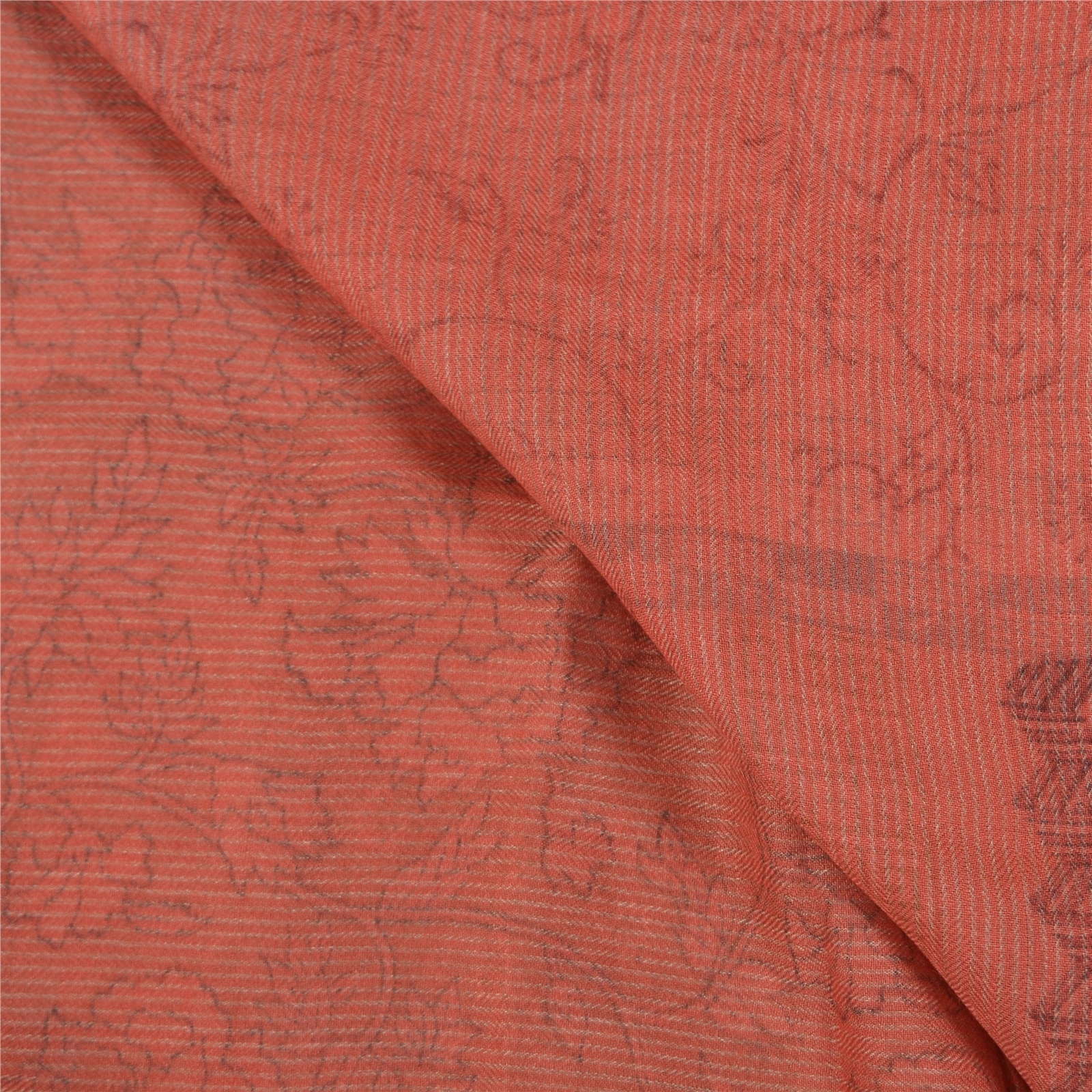 Sanskriti Vintage Brick Red Sarees Blend Cotton Printed Premium Sari Fabric, PS-58574-Shade Of Brick Red-Printed Work-Blend Cotton-2