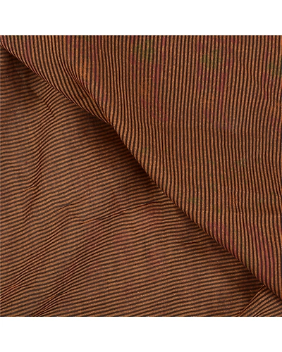 Sanskriti Vintage Brown Sarees Cotton Silk Woven Painted Premium Sari Fabric, PS-58582-Brown-Woven Work-Cotton Silk-2