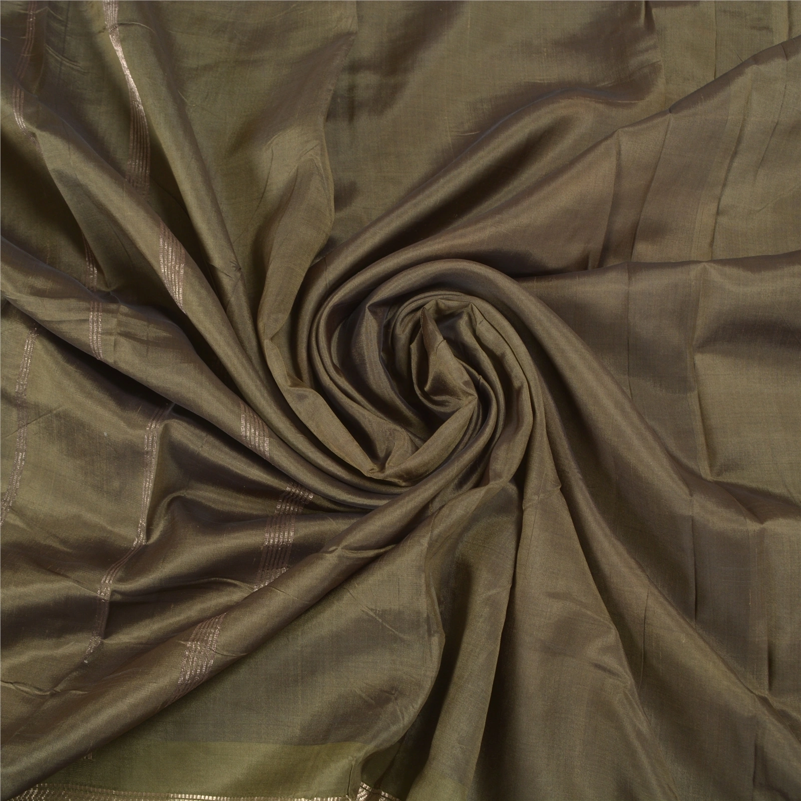 Sanskriti Vintage Green Indian Sarees Blend Silk Woven Zari Sari Craft Fabric, PS-58599-Green-Zari Work-Blend Silk-6