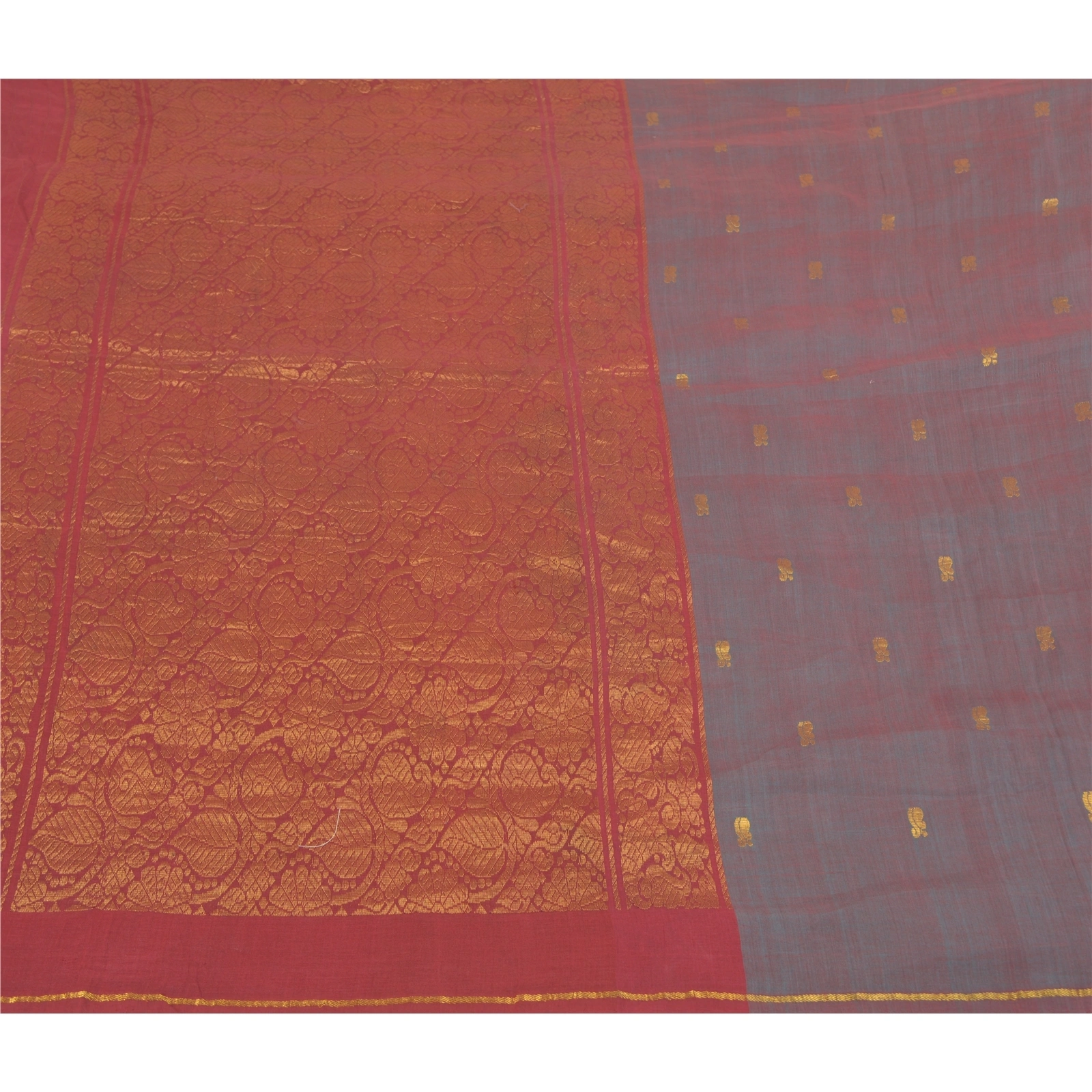 Sanskriti Vintage Dark Red Sarees 100% Pure Cotton Woven Premium Sari Fabric, PS-58608-Dark Red &amp; Shade Of Purple-Zari Work-100% Pure Cotton-3