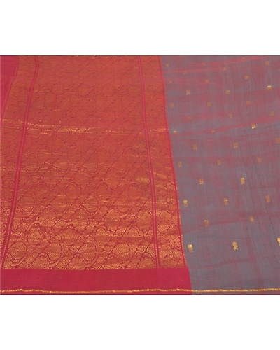 Sanskriti Vintage Dark Red Sarees 100% Pure Cotton Woven Premium Sari Fabric, PS-58608-Dark Red &amp; Shade Of Purple-Zari Work-100% Pure Cotton-3