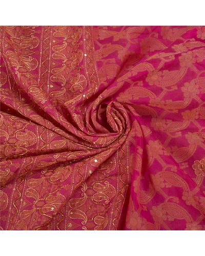 Sanskriti Vintage Purple Sarees Pure Organza Silk Handmade Premium Sari Fabric, PS-58616-Shade Of Purple-Woven Work-100% Pure Organza Silk-7