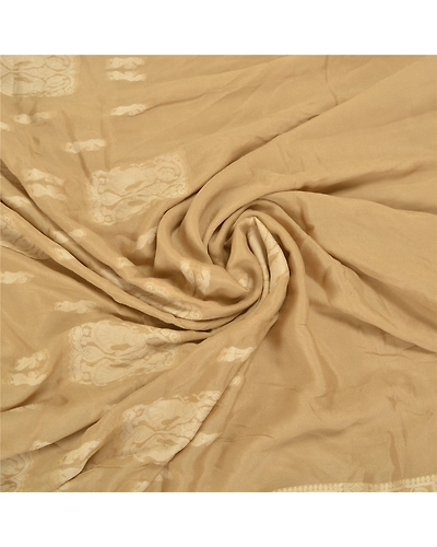 Sanskriti Vintage Beige Sarees 100% Pure Silk Handwoven Baluchari Sari Fabric, PS-58626-Shade Of Beige-Hand Woven Work-100% Pure Silk-6