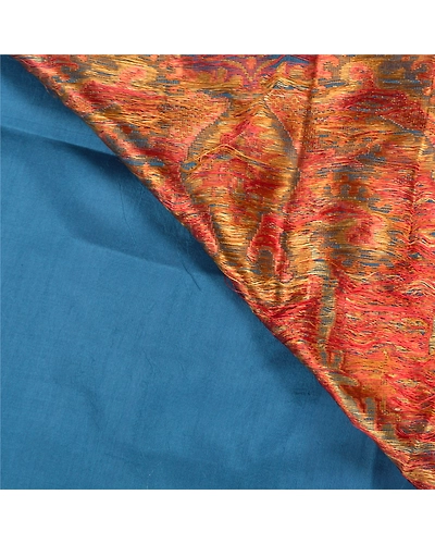 Sanskriti Vintage Blue Sarees 100% Pure Silk Woven Premium Sari Craft Fabric, PS-58628-Blue-Woven Work-100% Pure Silk-2