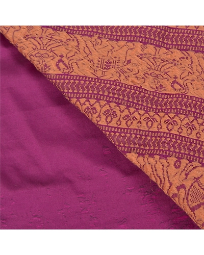 Sanskriti Vintage Purple Indian Sarees Art Silk Woven Human Sari Craft Fabric, PS-58704-Purple-Thread Work-Art (Artificial) Silk-3