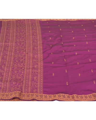 Sanskriti Vintage Purple Indian Sarees Art Silk Woven Human Sari Craft Fabric, PS-58704-Purple-Thread Work-Art (Artificial) Silk-4