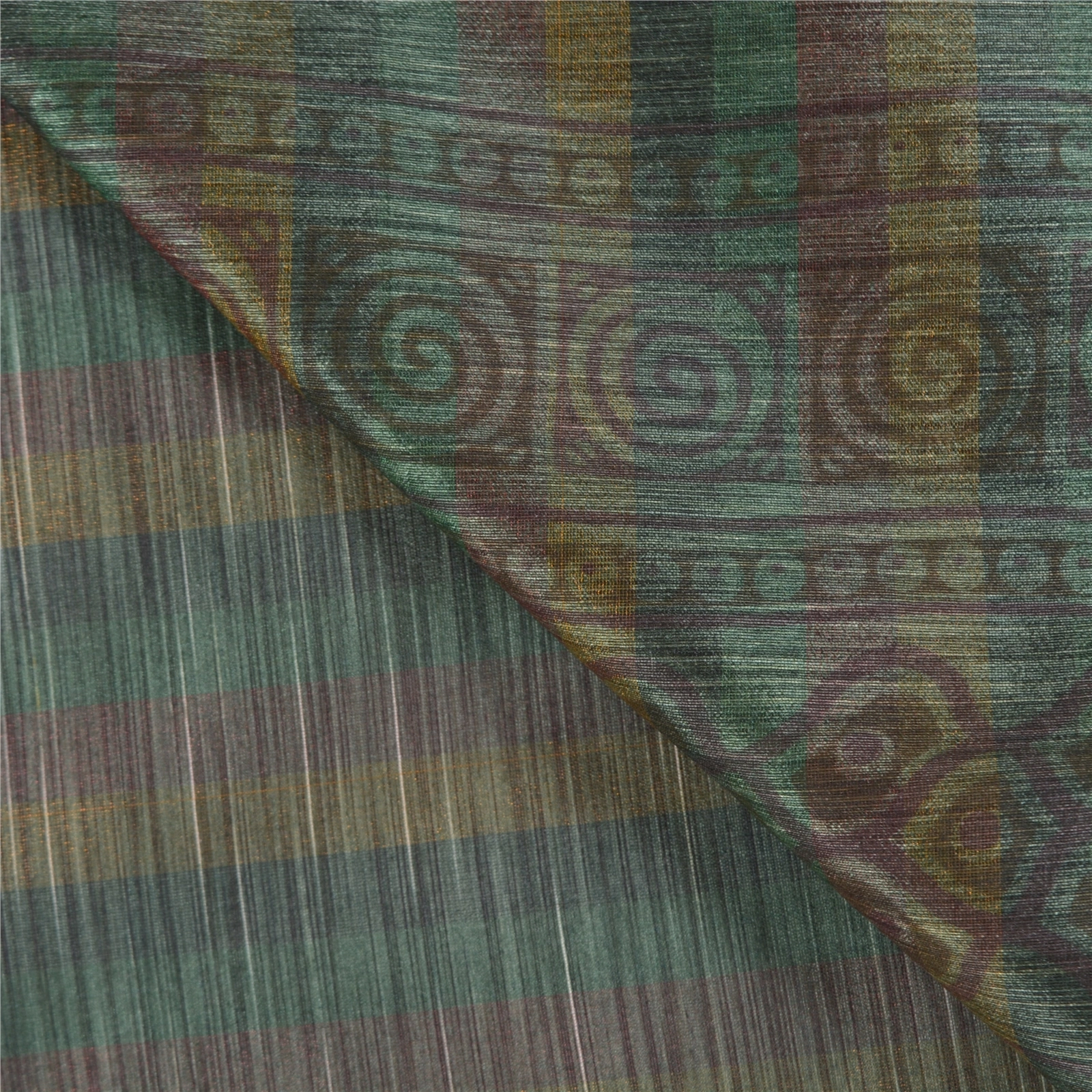 Sanskriti Vintage Green Sarees Art Silk Printed Sari Craft 5 Yard Fabric, PS-58711-Shade Of Green-Printed Work-Art (Artificial) Silk-2