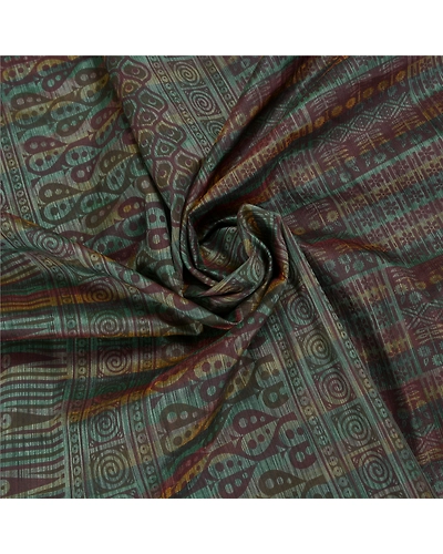 Sanskriti Vintage Green Sarees Art Silk Printed Sari Craft 5 Yard Fabric, PS-58711-Shade Of Green-Printed Work-Art (Artificial) Silk-6