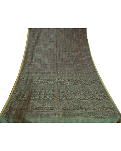 Sanskriti Vintage Green Sarees Art Silk Printed Sari Craft 5 Yard Fabric, PS-58711-Shade Of Green-Printed Work-Art (Artificial) Silk-8