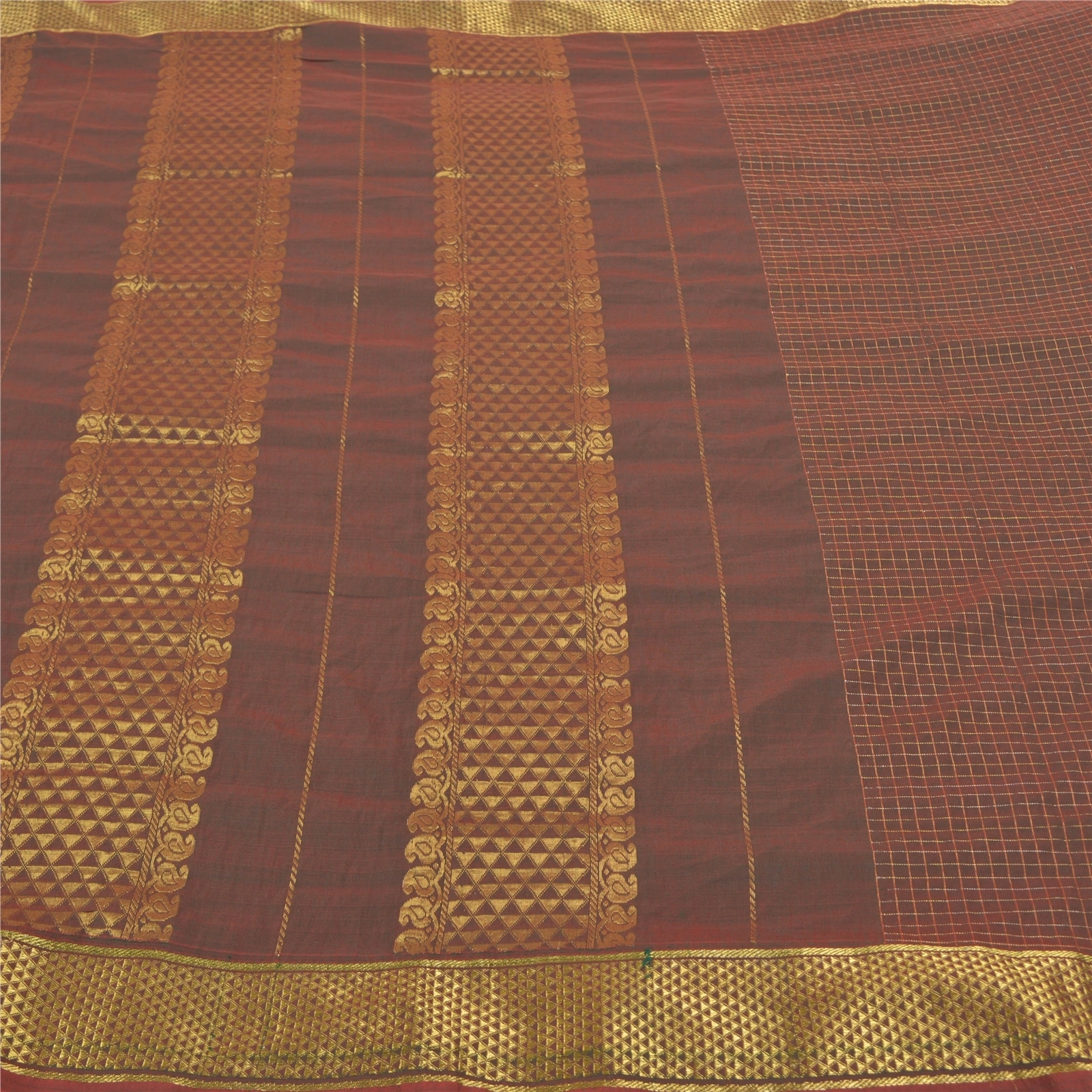 Sanskriti Vintage Brown Indian Sarees Art Silk Woven Zari Premium Sari Fabric, PS-58716-Shade Of Brown-Zari Work-Art (Artificial) Silk-3