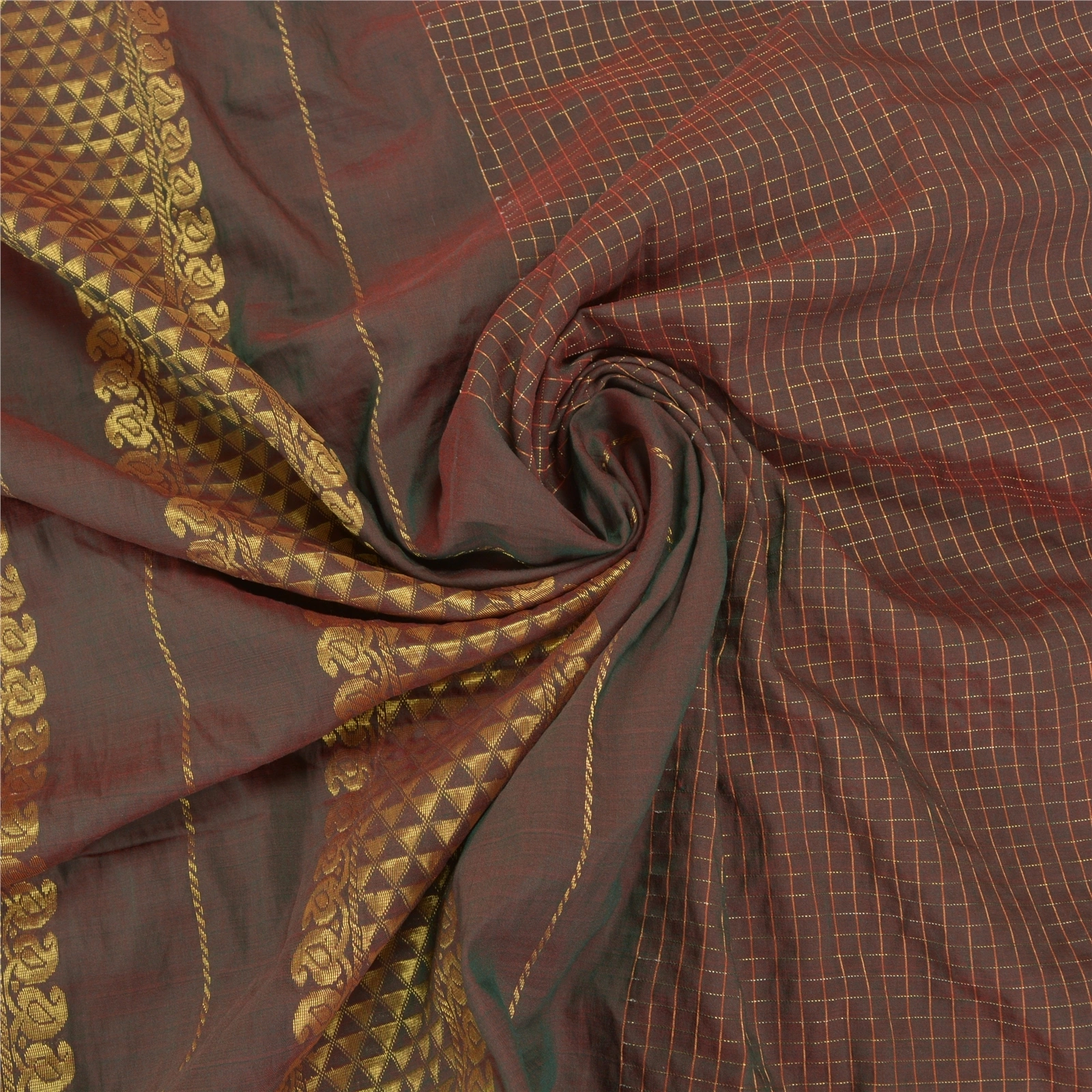 Sanskriti Vintage Brown Indian Sarees Art Silk Woven Zari Premium Sari Fabric, PS-58716-Shade Of Brown-Zari Work-Art (Artificial) Silk-6