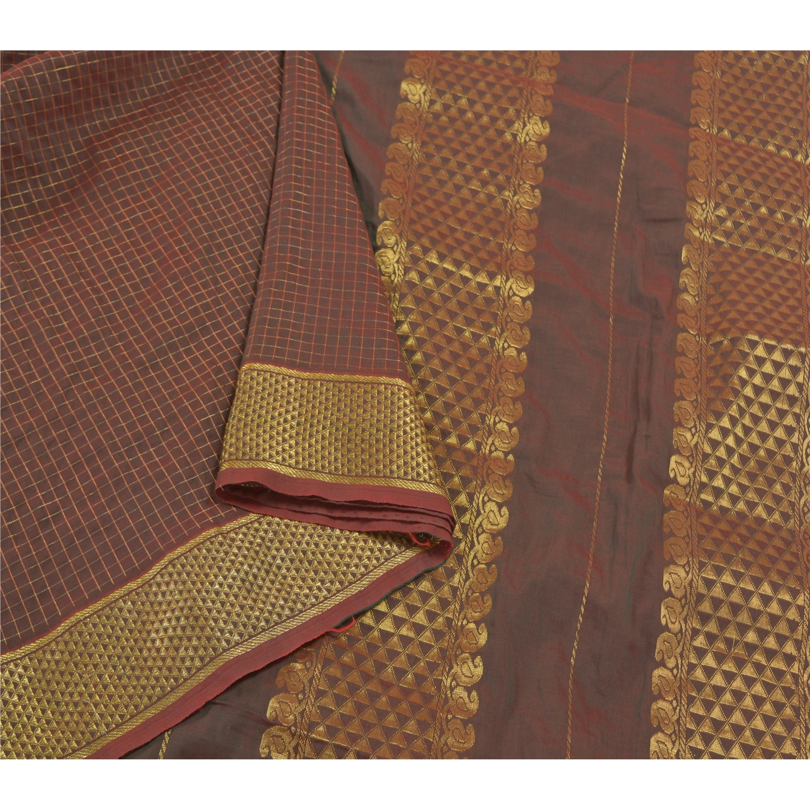 Sanskriti Vintage Brown Indian Sarees Art Silk Woven Zari Premium Sari Fabric, PS-58716-Shade Of Brown-Zari Work-Art (Artificial) Silk-9