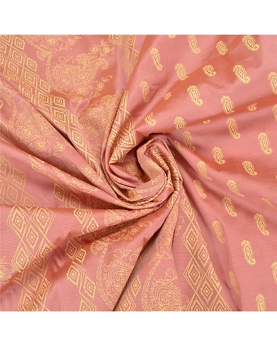 Sanskriti Vintage Pink Sarees Art Silk Pink Woven Premium Sari Craft Fabric, PS-58719-Pink-Woven Work-Cotton (Not Pure Cotton)-6