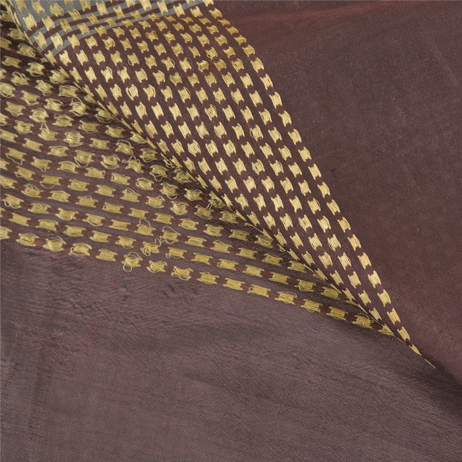 Sanskriti Vintage Brown Indian Sarees Blend Silk Woven Premium Sari Craft Fabric, PS-58760-Shade Of Brown &amp; Grey-Woven Work-Blend Silk (Not Pure Fabric)-2