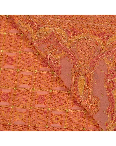 Sanskriti Vintage Pink Sarees 100% Pure Silk Hand Beaded Woven Sari Craft Fabric, PS-58823-Shade Of Pink-Beaded Work-100% Pure Silk-2