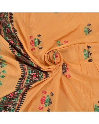Sanskriti Vintage Cream Sarees 100% Pure Cotton Hand-Woven Premium Sari Fabric, PS-58825-Cream-Woven Work-100% Pure Cotton-6