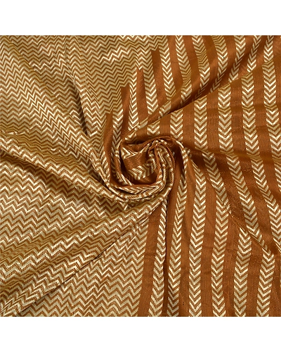 Sanskriti Vintage Mustard Sarees Blend Silk Woven Premium Sari Craft Fabric, PS-58843-Shade Of Mustard-Woven Work-Blend Silk (Not Pure Fabric)-6