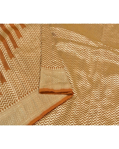 Sanskriti Vintage Mustard Sarees Blend Silk Woven Premium Sari Craft Fabric, PS-58843-Shade Of Mustard-Woven Work-Blend Silk (Not Pure Fabric)-9
