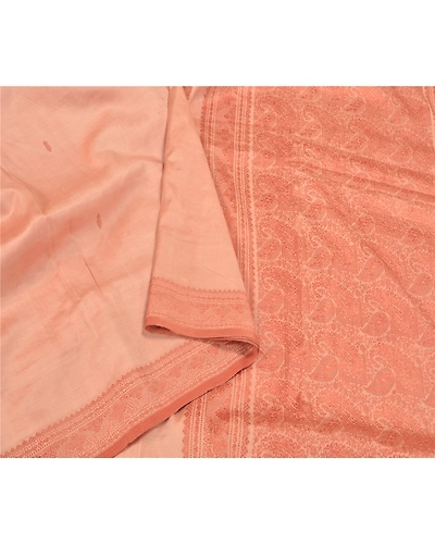 Sanskriti Vintage Peach Sarees 100% Pure Silk Woven Premium Sari Craft Fabric, PS-58869-Shade Of Peach-Woven Work-100% Pure Silk-10