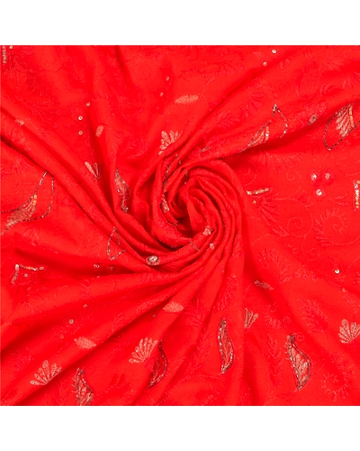 Sanskriti Vintage Long Orange Sarees Pure Silk Hand Beaded Premium Sari Fabric, PS-58878-Orange-Beaded Work-100% Pure Silk-6