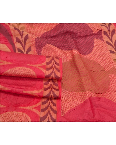 Sanskriti Vintage Dark Red Sarees 100% Pure Silk Hand-Woven Sari Craft Fabric, PS-58922-Dark Red-Woven Work-100% Pure Silk-7