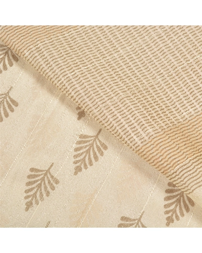 Sanskriti Vintage Ivory Indian Sarees Art Silk Block Printed Premium Sari Fabric, PS-58958-Shade Of Ivory-Block Printed Work-Art ( Artificial) Silk-2