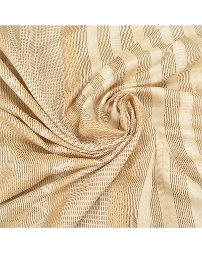 Sanskriti Vintage Ivory Indian Sarees Art Silk Block Printed Premium Sari Fabric, PS-58958-Shade Of Ivory-Block Printed Work-Art ( Artificial) Silk-6