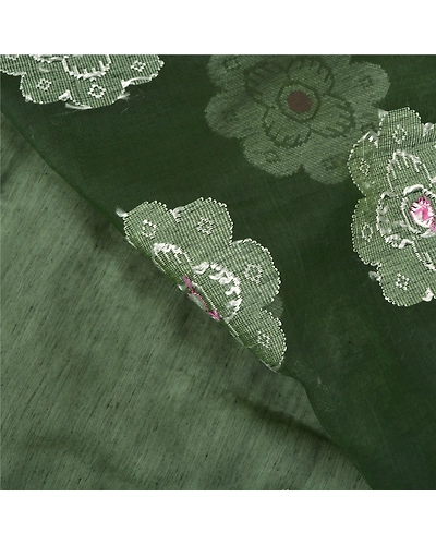 Sanskriti Vintage Green Indian Sarees Pure Silk Hand Woven Premium Sari Fabric, PS-59079-Green-Woven Work-100% Pure Silk-3