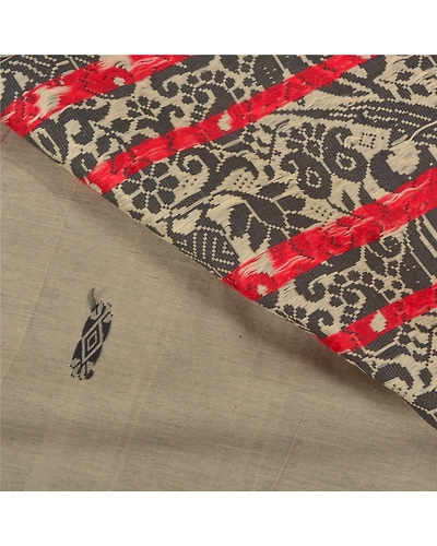 Sanskriti Vintage Grey Sarees Art Silk Hand-Woven Premium Animal Sari Fabric, PS-59114-Black &amp; Shade Of Grey-Woven Work-Art (Artificial) Silk-2