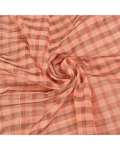 Sanskriti Vintage Peach Indian Sarees Art Silk Woven Sari Craft 5 Yard Fabric, PS-59117-Peach-Woven Work-Art Silk-6