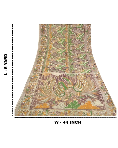 Sanskriti Vintage Rusty Purple Sarees Pure Cotton Pattachitra Print Sari Fabric, PS-59129-Shade Of Rusty Purple-Printed Work-100% Pure Cotton-1