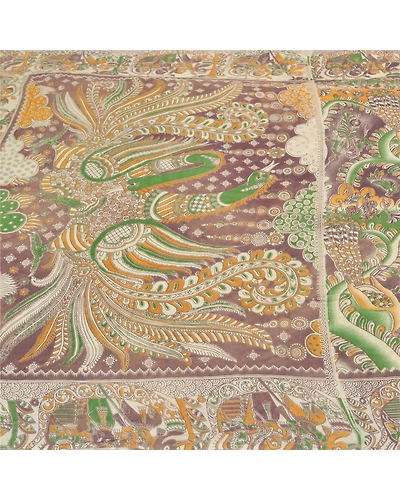 Sanskriti Vintage Rusty Purple Sarees Pure Cotton Pattachitra Print Sari Fabric, PS-59129-Shade Of Rusty Purple-Printed Work-100% Pure Cotton-3