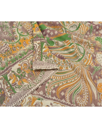 Sanskriti Vintage Rusty Purple Sarees Pure Cotton Pattachitra Print Sari Fabric, PS-59129-Shade Of Rusty Purple-Printed Work-100% Pure Cotton-9