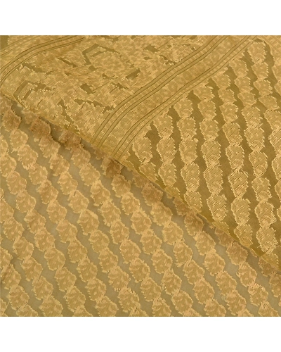 Sanskriti Vintage Green Indian Sarees Pure Silk Hand-Woven Premium Sari Fabric, PS-59137-Shade Of Green-Woven Work-100% Pure Silk-2