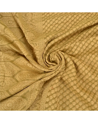 Sanskriti Vintage Green Indian Sarees Pure Silk Hand-Woven Premium Sari Fabric, PS-59137-Shade Of Green-Woven Work-100% Pure Silk-6