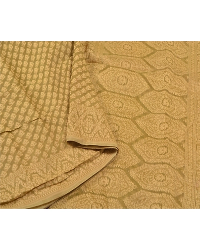 Sanskriti Vintage Green Indian Sarees Pure Silk Hand-Woven Premium Sari Fabric, PS-59137-Shade Of Green-Woven Work-100% Pure Silk-9
