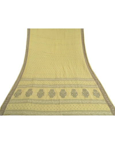 Sanskriti Vintage Light Green Sarees 100% Pure Cotton Hand-Woven Sari Fabric, PS-59268-Light Green-Woven Work-100% Pure Cotton-8