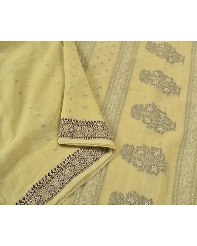 Sanskriti Vintage Light Green Sarees 100% Pure Cotton Hand-Woven Sari Fabric, PS-59268-Light Green-Woven Work-100% Pure Cotton-9