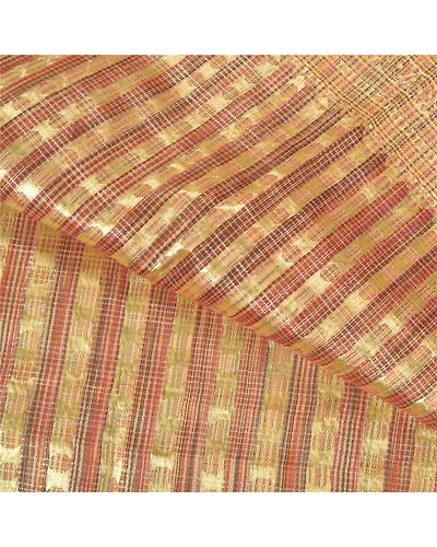 Sanskriti Vintage Indian Sarees 100% Pure Silk Woven Premium Sari Craft Fabric, PS-59537-Multi-Woven Work-Pure Silk-2