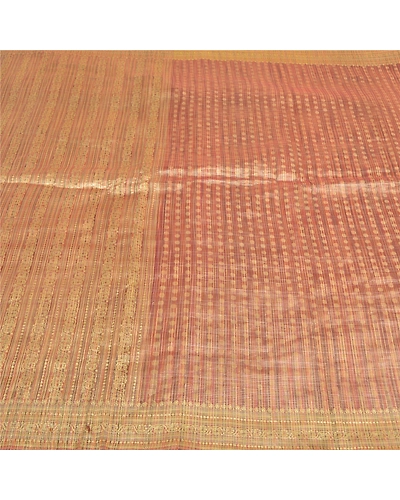 Sanskriti Vintage Indian Sarees 100% Pure Silk Woven Premium Sari Craft Fabric, PS-59537-Multi-Woven Work-Pure Silk-3