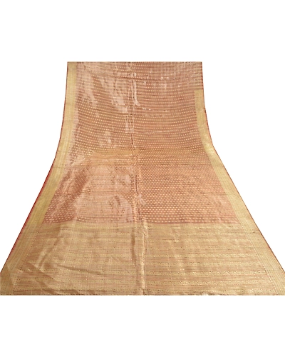 Sanskriti Vintage Indian Sarees 100% Pure Silk Woven Premium Sari Craft Fabric, PS-59537-Multi-Woven Work-Pure Silk-8