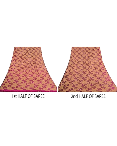 Sanskriti Vintage Purple Sarees Pure Organza Silk Hand Beaded Woven Sari Fabric, PS-59600-Purple-Woven Work-100% Pure Organza Silk-5